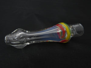 Clear Chillum With Rasta Bands