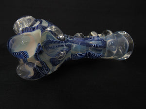 Blue & Opalescent Scribble Spoon