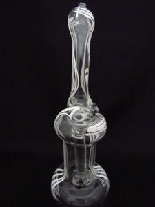 Clear Bubbler With White Stripes