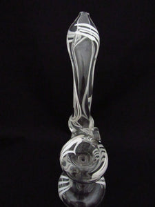 Clear Bubbler With White Stripes