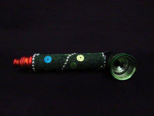 Load image into Gallery viewer, 259 green sparkle pipe &amp; pink one