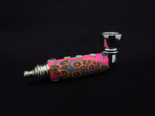 Load image into Gallery viewer, 259 green sparkle pipe &amp; pink one