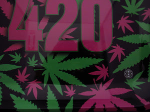 420 Pink Leafs Rolling Tray